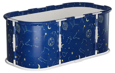 Produktbild von 47-Zoll-Faltbadewanne, tragbare Faltbadewanne für Erwachsene, Badewanne zum Entspannen bei heißen und kalten Bädern, freistehende, zusammenklappbare Badewanne mit Rundum-Design