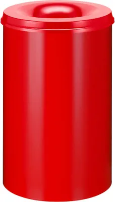 Produktbild von Selbstlöschender Papierkorb & Abfallsammler aus Metall | 110 Liter, HxØ 72x47cm | Rot