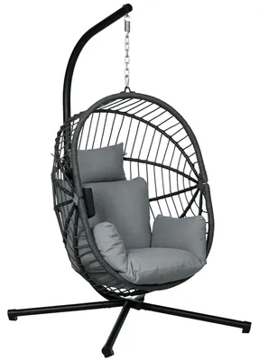 Produktbild von Outdoor H?ngesessel Egg-Chair Gestell inkl. Polster 120x106x188 cm Grau