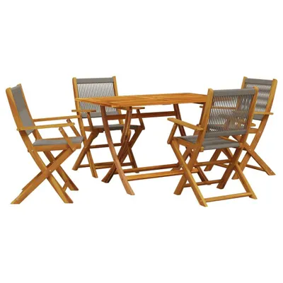 Produktbild von vidaXL 5-tlg. Garten-Essgruppe Polypropylen und Massivholz Grau