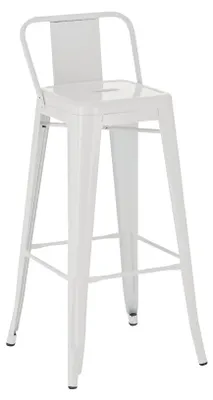 Produktbild von CLP Barhocker mit Lehne im Industrial-Look Mason, mit Rückenlehne und Fußablage weiß