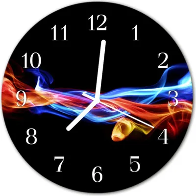 Produktbild von Glasuhr Wanduhr Küchenuhr Echt-Glas 30fi cm Abstrakter Rauch mehrfarbig