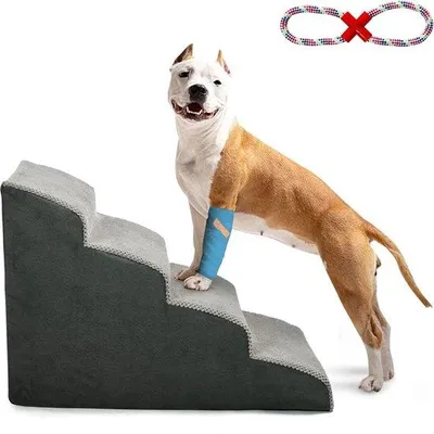 Produktbild von Famanu Hundetreppe - sichere und breite Stufen - 75 x 40 x 50 cm