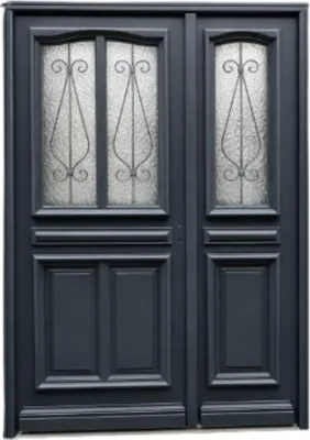 Image de Porte d'entree Bois Tiercee Mathilde RAL7016, H215 x L140 p, gauche Cotes Tableau