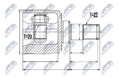 Produktbild von NTY Gelenksatz Antriebswelle Vorne Getriebeseitig für KIA Picanto (SA) NPW-KA-329