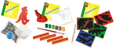 Imagen del producto de SES Creative: Dinosaurios 3 en 1, set de dibujo y pintura para niños, a partir de 5 años, de cartón, multicolor