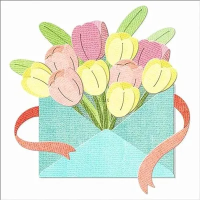 Produktbild von Famanu Stanzmesser für Karten und Embossing - Tulpen, Stencils für Scrapbooking