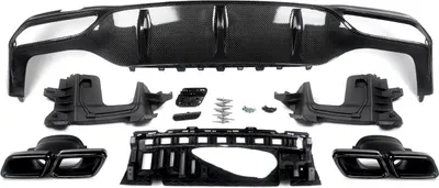 Immagine prodotto di Diffusore paraurti posteriore – Stile AMG E63 – Look carbonio – Per Mercedes-Benz W213 Classe E (2016-2020)