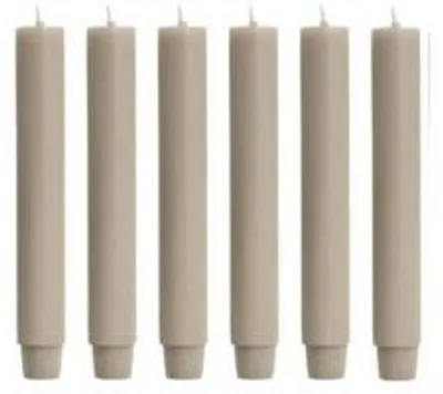 Productafbeelding van Cactushaartjeskaarsen – Oliefantengrijs – 6 stuks – 18 cm – Ø 2,6 cm
