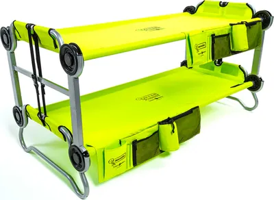 Produktbild von Etagenbett Feldbett Kids-O-Bunk Kinder + Seitentasche Grün Sitzbank Campingbett