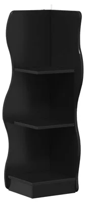 Image de Étagère d'angle vidaXL avec tablette, noire, 34 x 33 x 102 cm, aggloméré
