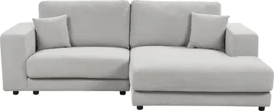 Zdjęcie produktu dla BELIANI Narożnik lewostronny 3-osobowy jasnoszary tapicerowany sofa narożna dodatkowe poduszki minimalistyczny styl