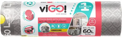 Image de viGO Eko Silver Sacs poubelle 60 litres 10 pièces