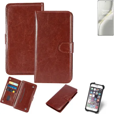 Produktbild von K-S-Trade 360° Hülle kompatibel mit OnePlus Ace 3 Pro braun Kunstleder Case BookCase WalletCase Kunstlederederhülle Handyhülle, Rundumschutz