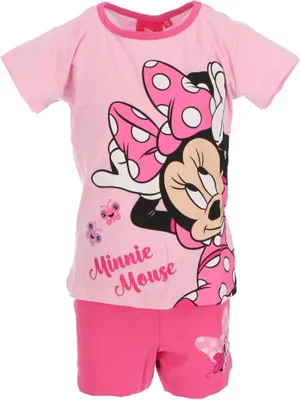 Zdjęcie produktu dla Minnie Mouse Shortama - Piżama dziecięca i letnia bielizna nocna wykonane w 100% z bawełny Różowy 5 lat