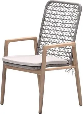 Produktbild von Garden Impressions Skala Dining Stuhl - Akazienholz mit white wash - rope taupe - grey sand