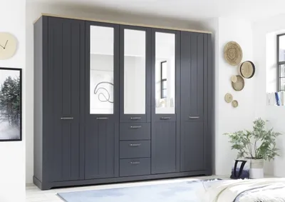Produktbild von Kleiderschrank Drehtürenschrank Wäscheschrank Schlafzimmer Schrank "Edda I"