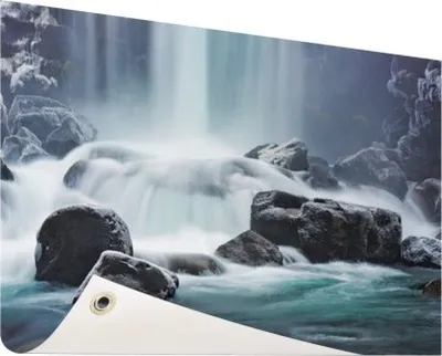 Produktbild von Gartenposter - 120x80 cm - Wasserfall auf Steinen  - Modernes Wandbilder - Natur