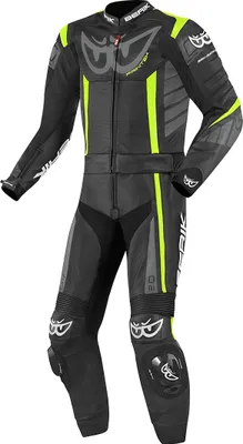 Produktbild von Berik Zakura 2-Teiler Motorrad Lederkombi, schwarz/grau/gelb, 56