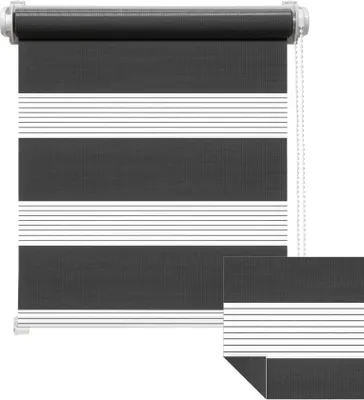 Produktbild von Victoria M. Zevra Doppelrollo / Duo Rollo, 125 x 160 cm, dunkelgrau lichtfilternd & blickdicht | Klemmfix & Bohren möglich, UV-beständig, inkl. Kindersicherung