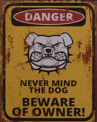Produktbild von Blechschild Vorsicht Hund Dog Owner Replikat Retro Design Dekoration