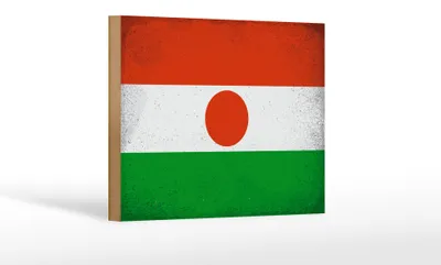 Produktbild von Holzschild Flagge Niger 18x12 cm Flag of Niger Vintage Dekoration