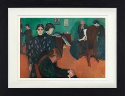 Produktbild von Edvard Munch Gerahmtes Bild Mit Edlem Passepartout | Wand-Bilder | Im Bilderrahmen - Der Tod Im Krankenzimmer, 1893 (30 x 40 cm)