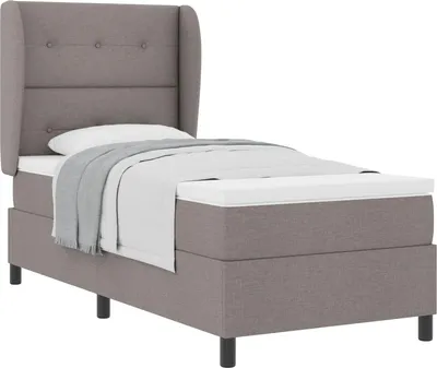 Zdjęcie produktu dla Łóżko sprężynowe z materacem Ciemnoszary 80 x 200 cm tkanina