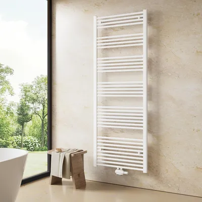 Produktbild von Heilmetz Badheizkörper Weiß 1800x600 mm, Handtuchtrockner aus Q195-Stahl, Mittelanschluss 50mm, 860W Handtuchheizkörper für Badezimmer Ohne heizstab