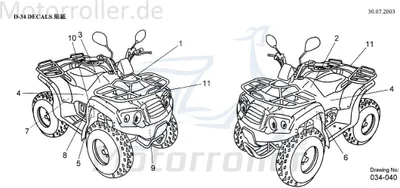 Produktbild von AEON Aufkleber Overland 180 Sticker Nachbildung Quad 180ccm 4Takt Motorroller.de Nachbildung-Aufkleber Klebeetikett 125ccm-4Takt ATV Cobra 180 RS UTV Ersatzteil