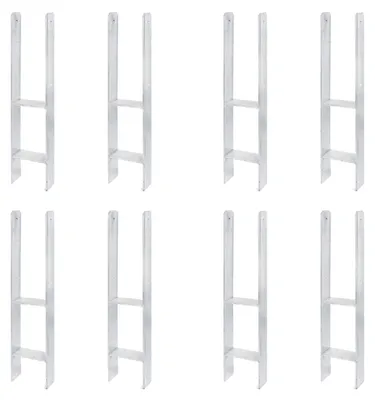 Produktbild von Alberts 8 x H-Pfostenträger, 121x600 mm, Materialstärke 6 mm, Tiefe 60 mm, feuerverzinkt