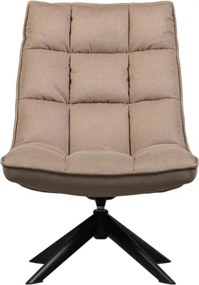 Produktbild von Jouke Drehsessel, Kombinationsstoff, Sand | Sessel Drehbar mit Armlehne, Loungesessel mit Breiter Sitzfläche, Stahlbeine