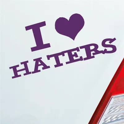 Produktbild von Auto Aufkleber I love Haters Tuning 10x4,5 cm Lila Sticker Heckscheibenaufkleber