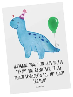 Produktbild von Mr. & Mrs. Panda Grußkarte 2007 Geburtstag - Weiß - Geschenk, bildkarte, Happy Birthday, Jubiläum, Postkarten, liebevolle Geschenke, Ansichtskarte, Kunstkarten, Postkarte
