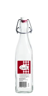 Zdjęcie produktu dla Kwadratowa butelka Swing top Szklana butelka Swing top 250 ml