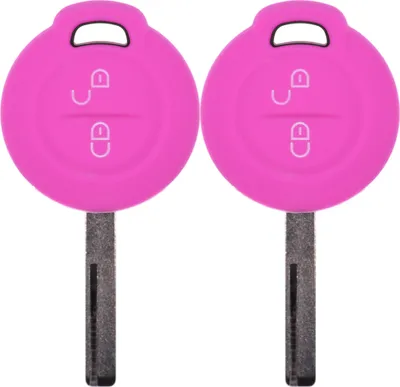 Produktbild von 2x Auto Schlüssel Silikon Schutz Hülle  Pink kompatibel mit Mitsubishi Colt VI Smart Forfour 454 2 Tasten Funk Fernbedienung