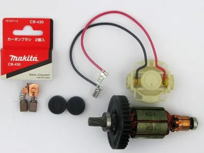 Produktbild von Makita original Lagerschild 638504-8+Makita CB430+2x Bürstenkappen 643929-3+Makita 619202-3 Anker  Makita