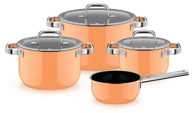 Produktbild von WMF Fusiontec Mineral Pro, Topf-Set, 4-teilig, Papaya Orange 3201114057 4000530759467