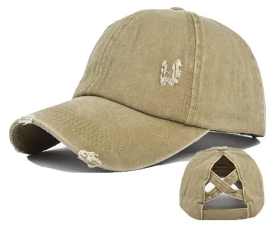 Produktbild von Baseballkappe Damen Pferdeschwanz Khaki Einheitsgröße Sonnenschutz Sport Outdoor