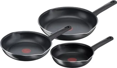 Produktbild von 3-teiliges Pfannenset 20/24/28 cm, antihaftbeschichtetes Kochgeschirr, Hochleistungs-Titan-Antihaftbeschichtung, schwarz nicht für Induktion geeignet