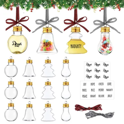 12 transparente Weihnachtskugeln aus PET-Kunststoff zum Befüllen