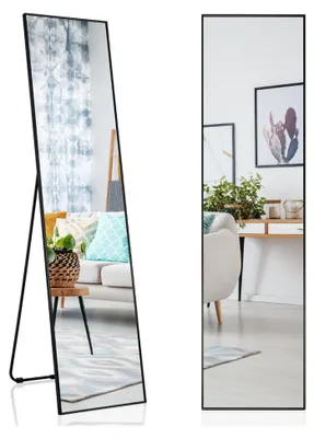 Produktbild von SensaHome Standspiegel – Minimalistischer Wandspiegel – Schwarz – Modern – Schminkspiegel/Badezimmerspiegel – 39 x 156 cm