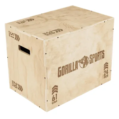 Produktbild von GORILLA SPORTS® Plyo Box - 24 Zoll, 61 x 51 x 76 cm, bis 200kg Belastbar, Holz - Jump Box, Sprungbox, Plyometric Plattform, Plyometrisches