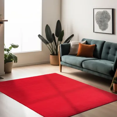 Image de Ayyildiz | Tapis Plush SKY - 60 cm x 110 cm - Rouge - Antidérapant et Lavable