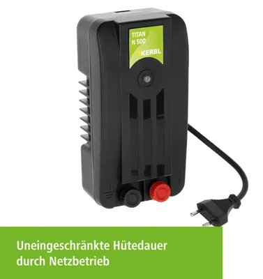 Produktbild von Kerbl Hobby Weidezaun-Starterset mit 230-Volt-Netzgerät, Weidezaunband, Erdpfahl