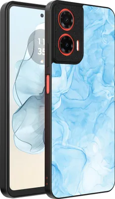 Immagine prodotto di Smartphonica Custodia per telefono adatta per Motorola Moto G04 - G24 - G24 Power - E14 con stampa in marmo - Custodia posteriore in TPU con design in marmo - Azzurro
