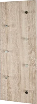 Produktbild von HAKU Wandgarderobe chrom, eiche hell - MDF, Metall, B/H/T: 80x30x6 cm