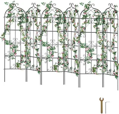 Immagine prodotto di 180,3 x 50,8 cm. Griglia metallica per esterni, supporto per clematide, ideale per terrazze e giardini, confezione da 6 pezzi