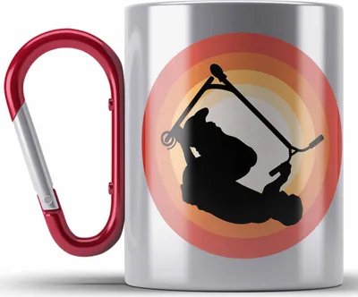 Produktbild von Trendation - Scooter Roller Fahrer Geschenk Edelstahl Tasse Karabiner Scooterfahrer Geschenkidee Scooting Geschenkidee Jungs Profi Scooterfahrer Pro (Rot)