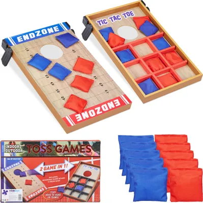 Produktbild von relaxdays 2 in 1 Cornhole & Tic Tac Toe Wurfspiel